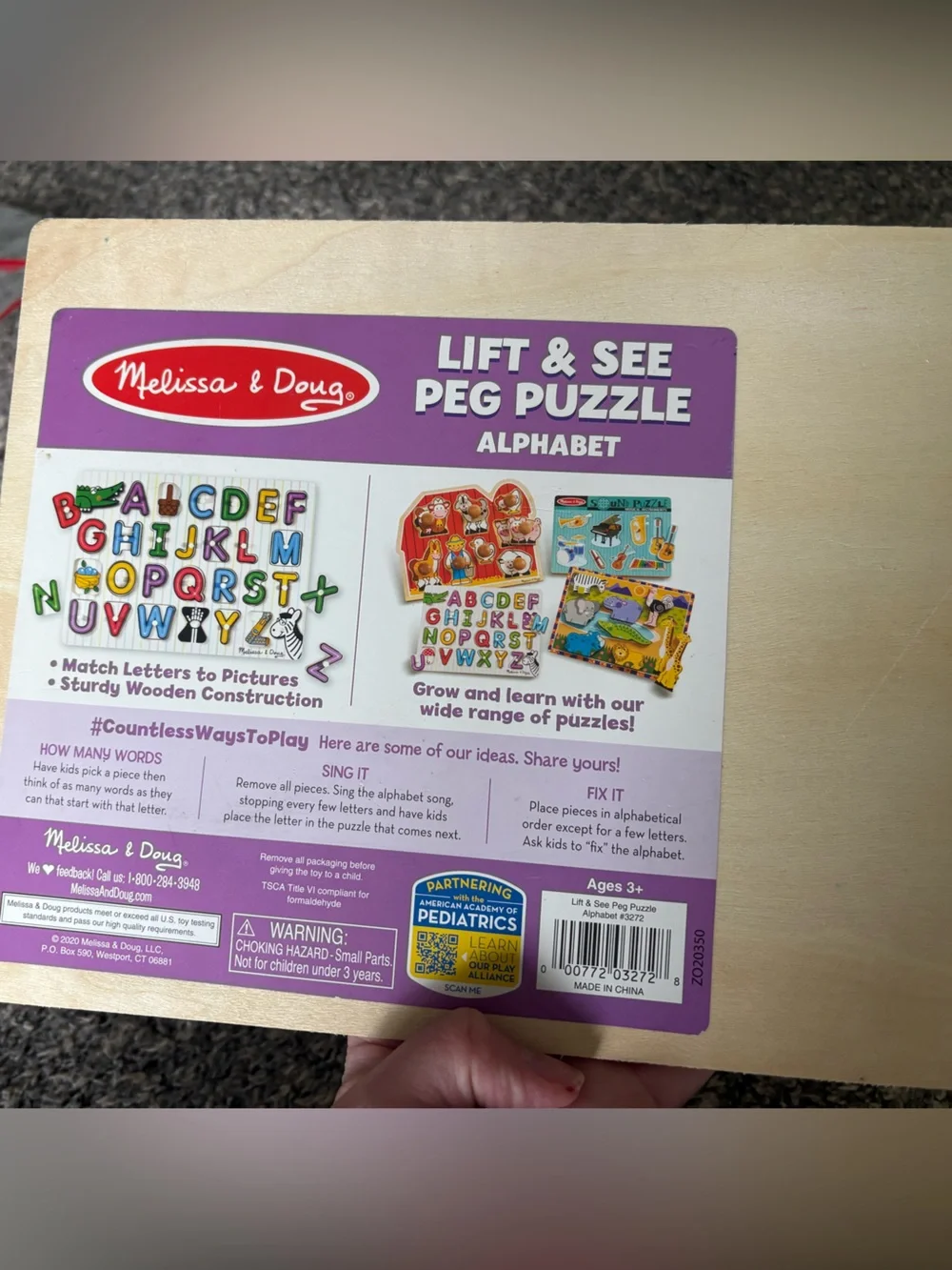 GUC Melissa and Doug abc alphabet peg puzzle